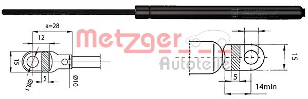 METZGER 2110283 Gasfeder, Koffer-/Laderaum